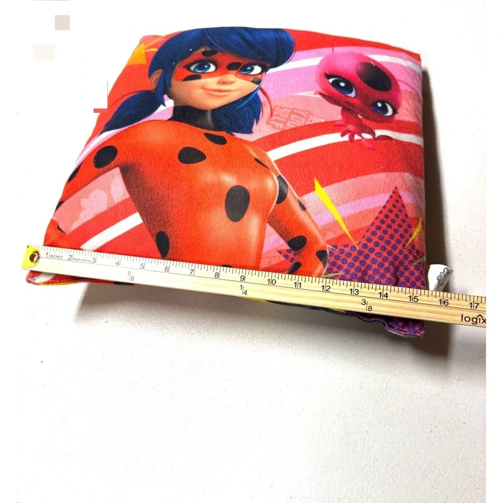 Miraculous Ladybug and Cat Noir Reversible Square Throw Pillow